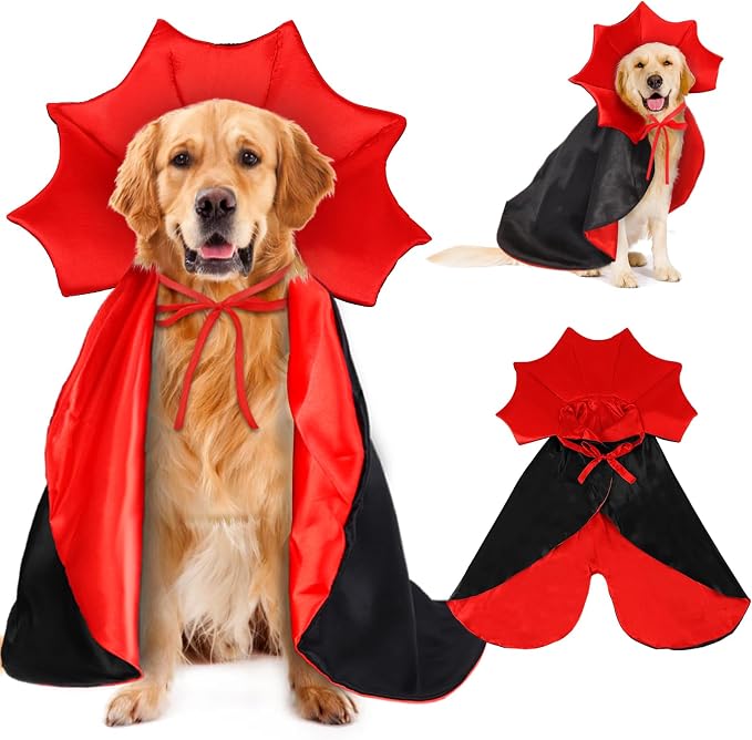 Halloween Large Dog Vampire Cloak Devil Cape Cosplay Apparel Party Costume by Vellibring