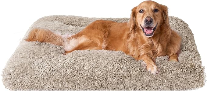 EHEYCIGA Fluffy Dog Crate Bed for Extra Large Dogs, Plush Faux Fur Crate Pad by EHEYCIGA