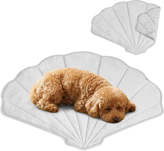 PetAmi Dog Cooling Mat, Sea Shell Shape, Reversible Cooling Nylon Blanket Soft by PetAmi