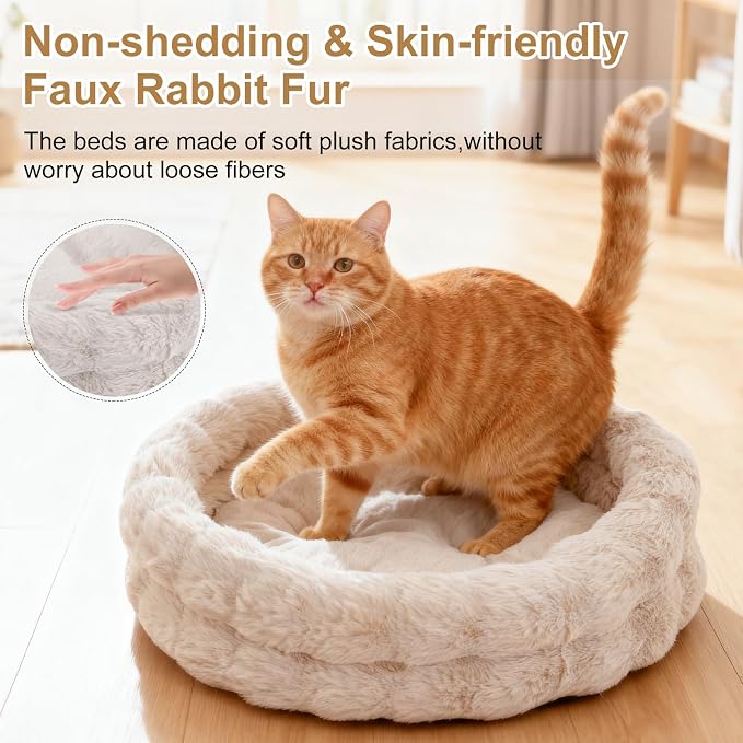 Cat Beds for Indoor Cats, Washable Round Beds for Small Dog and Cats, Soft - Image 5