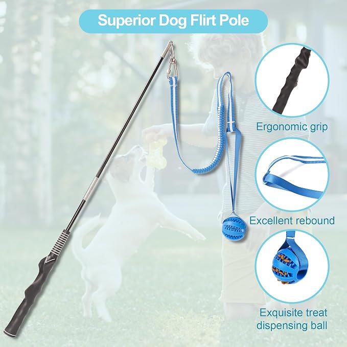 Flirt Pole for Dogs, Durable Dog Flirt Pole for Large Medium & Small Dogs - Image 3