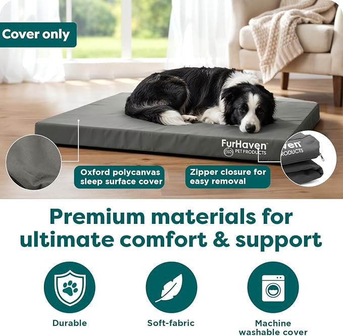 Furhaven Replacement Dog Bed Cover Water-Resistant Indoor/Outdoor Logo Print - Image 5