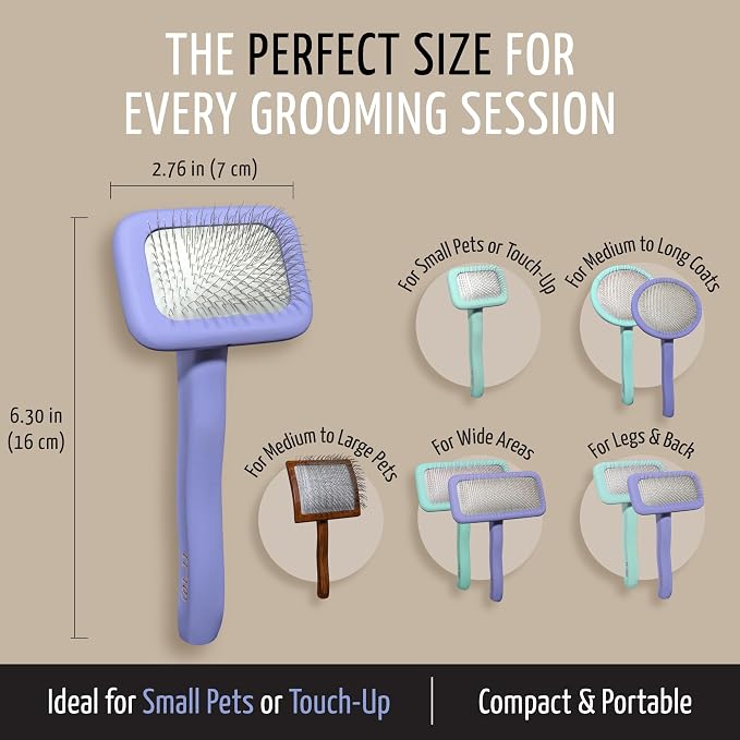 Tauro Pro Line Slicker Brush for Small Dogs & Cats, Deshedding, Dematting & - Image 7