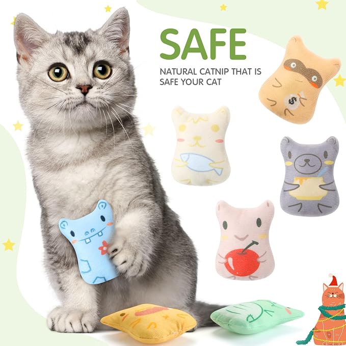 Gejoy 20 Pieces Catnip Toys for Indoor Cat Plush Kitten Cat Chew Toys Catnip - Image 7
