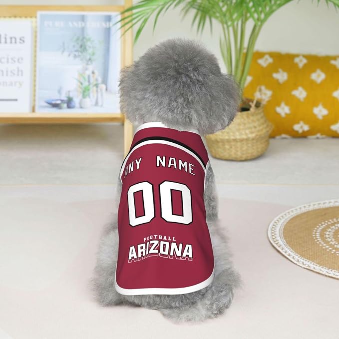 Arizona Custom Pet Jersey Dog Clothes Jersey Various Sizes Customized Any Name - Image 5