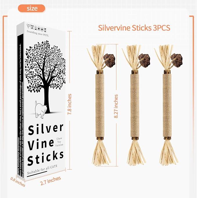 3 Pack Silvervine Sticks Cat Toys, 100% Natural Kitten Teething Chew Toys - Image 6