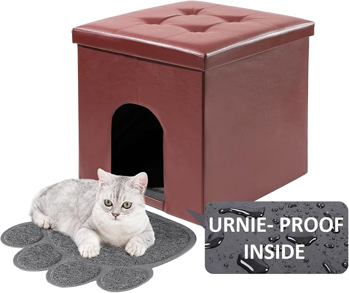 MEEXPAWS Cat Litter Box Enclosure Furniture Hidden, Cat Washroom Bench Storage by PETPRODUCTS