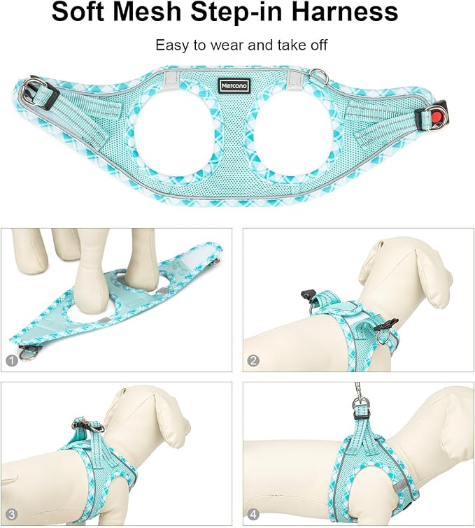 Mercano Soft Mesh Dog Harness and Leash Set, No-Chock Step-in Reflective - Image 5