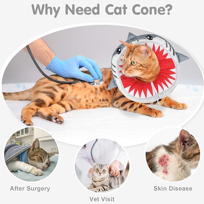 BEAUTYZOO Cat Cone Collar Soft, Cat Donut Recovery Collar after Surgery to Stop - Image 2
