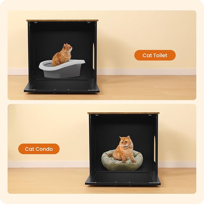 Dwanton Cat Litter Box Furniture Hidden, Cat Litter Box Enclosure, Reversible - Image 7