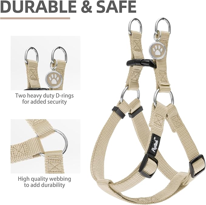 PUPTECK No Pull Dog Harness Soft Adjustable Basic Nylon Step in Puppy Vest - Image 3