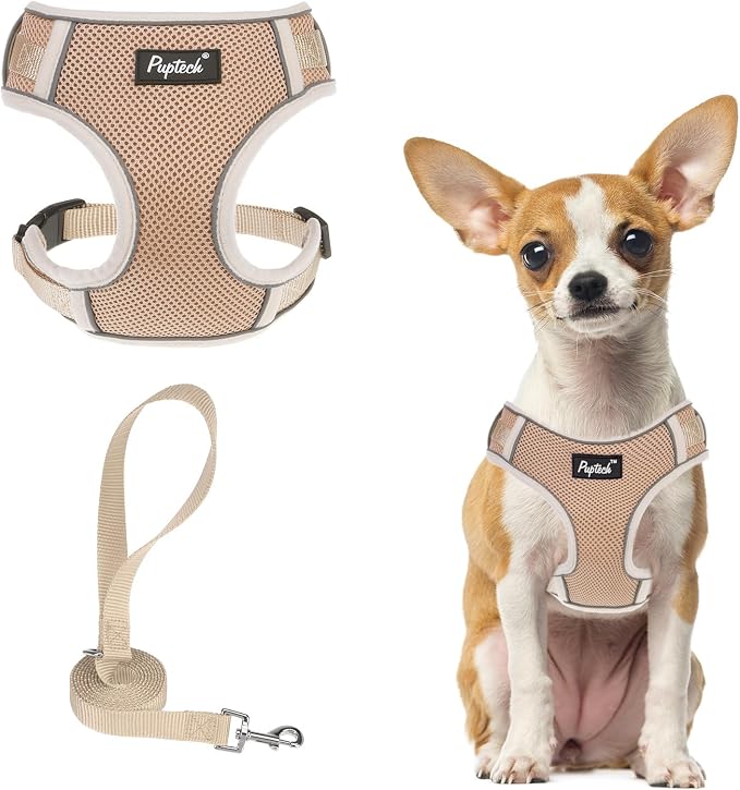 PUPTECK Small Dog Harness and Leash Set, No Pull Adjustable Puppy Cat Harness by PUPTECK