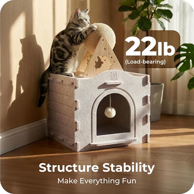 Apasiri Indoor Cat Houses for Indoor Cats, Warm Insulated Covered Cat Cave for - Image 4
