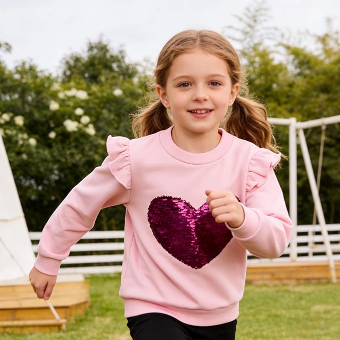 RETSUGO Toddler Baby Girls Sweatshirts Casual Pullover Crewneck Winter Long - Image 5
