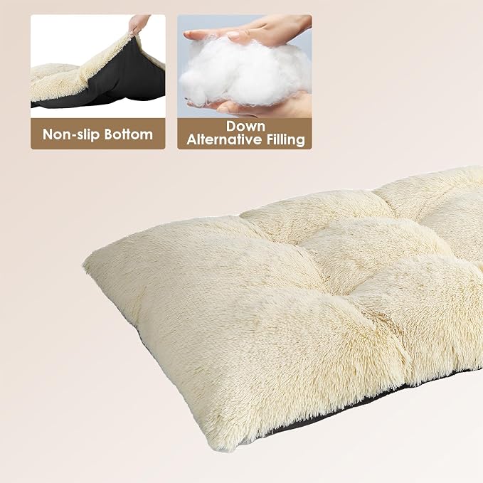 EHEYCIGA Fluffy Dog Crate Bed for Extra Large Dogs, Plush Faux Fur Crate Pad - Image 5