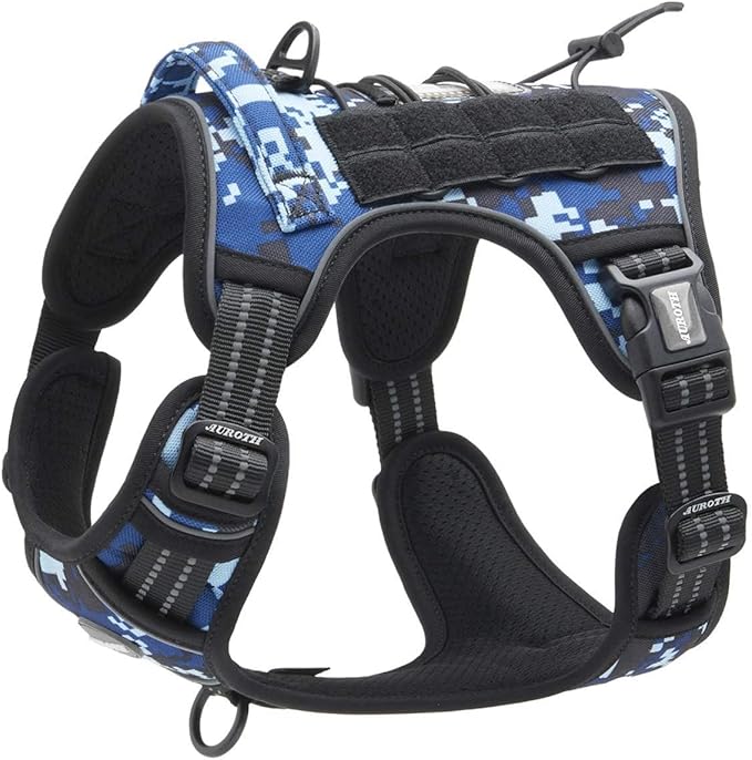 Auroth Tactical Dog Training Harness No Pulling Front Clip Leash Adhesion by AurothPets