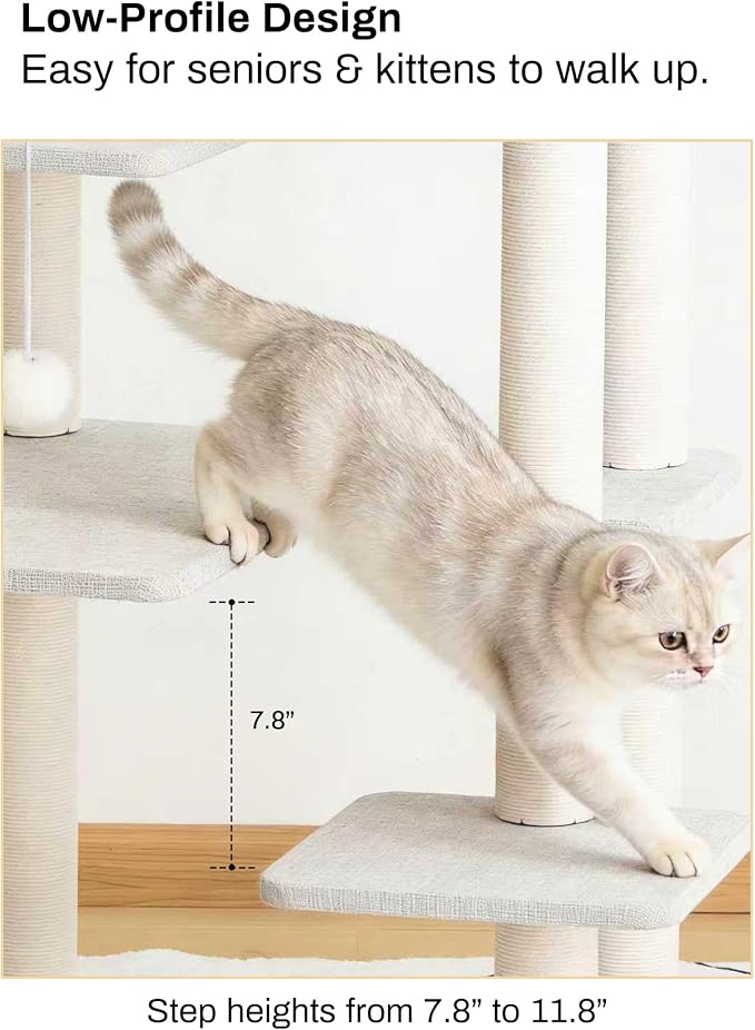 Cat Tree Tower Wooden 37.4'', Large Cat Tree - Image 7