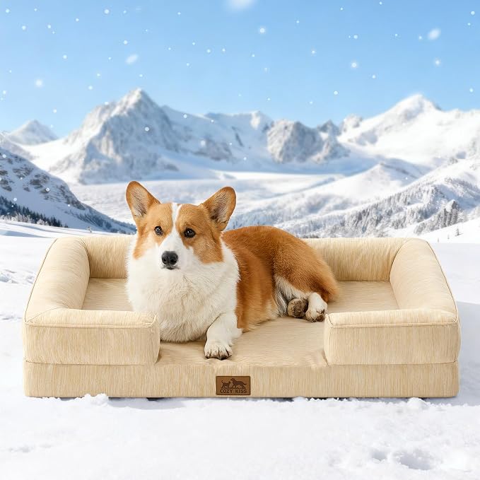 Cooling Dog Bed for Large Medium Size Dogs, Q-Max >0.4 Summer Cool Orthopedic by COZYKISS