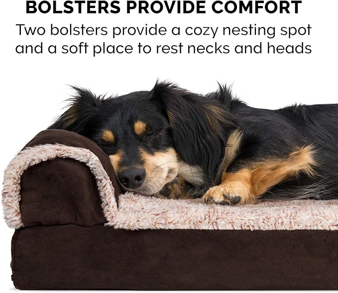 Furhaven Cooling Gel Dog Bed for Large/Medium Dogs w/ Removable Bolsters & - Image 11