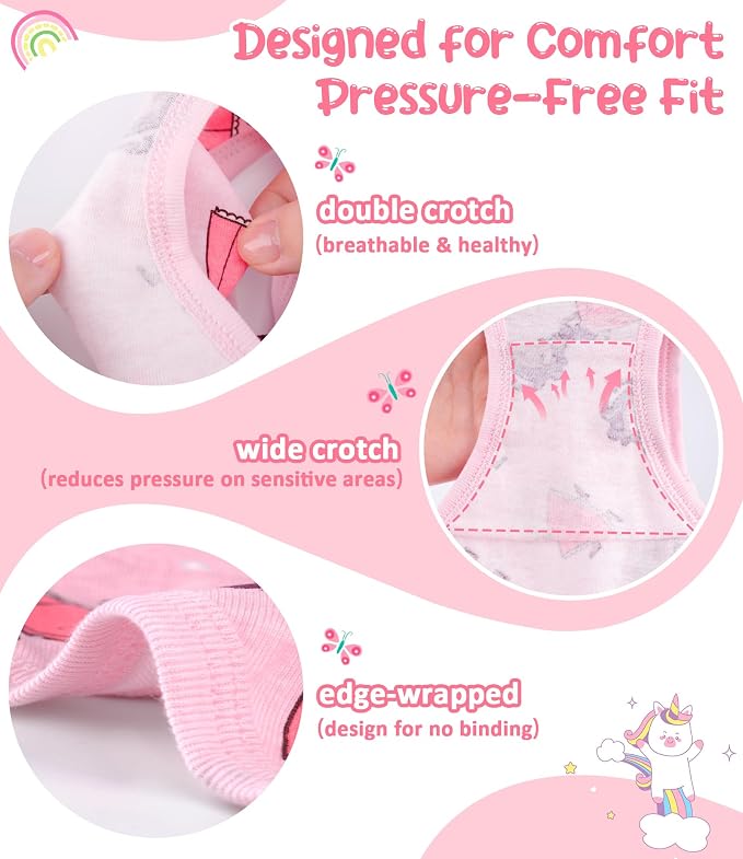 Girls and Toddlers 100% Cotton Underwear Tagless Soft Panties Size 2-3T - Image 4