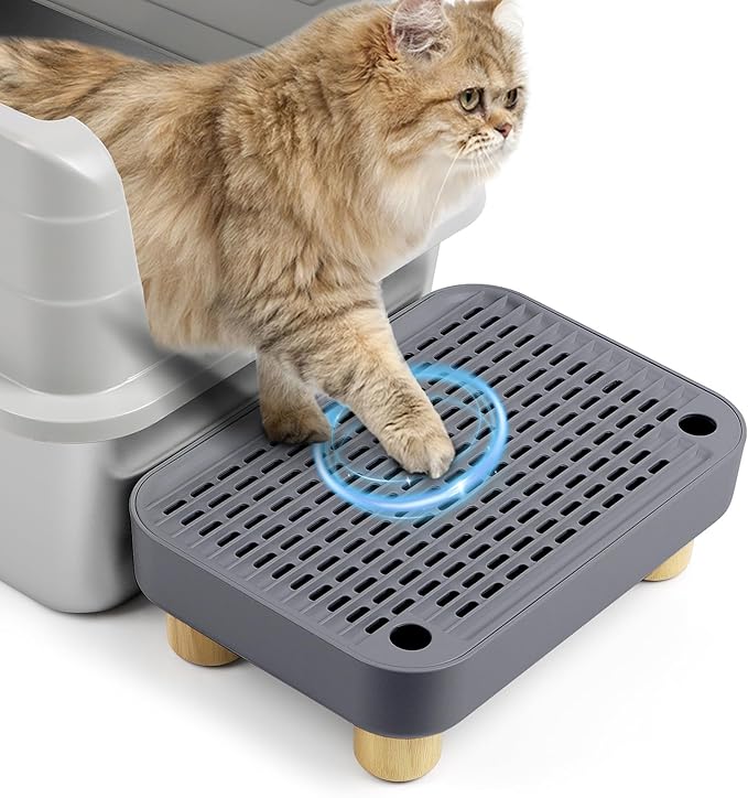 Cat Litter Box Step Ramp, Cat Litter Catcher Mat by Bartuke