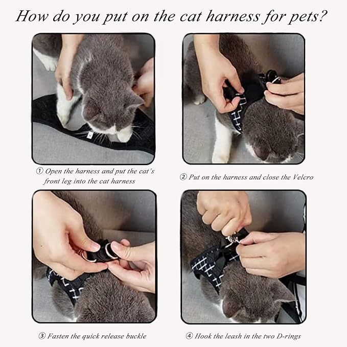 Cat Leashes and Harnesses for Walking, Breathable Soft Kittens Vest for Cats - Image 6