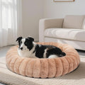 Donut Dog and Cat Bed, Luxurious Comfortable Faux Rabbit Fur Pet Beds, Round by VhenWhen