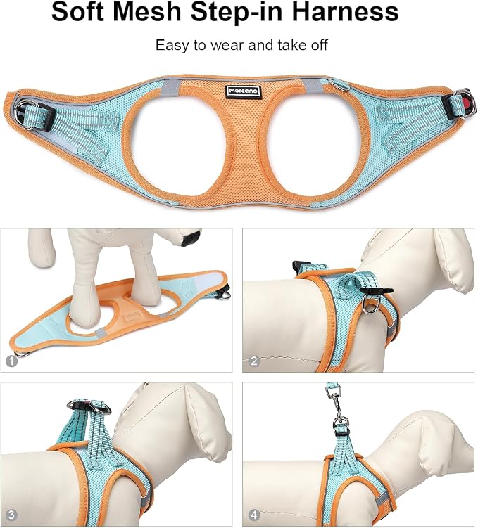 Mercano Soft Mesh Dog Harness and Leash Set, No-Chock Step-in Reflective - Image 5