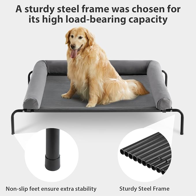 RRPETHOME Large Elevated Cooling Dog Bed, Raised Dog Cot Beds - Image 6