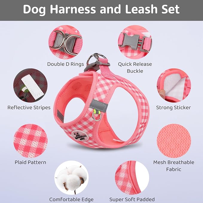 Gyuzh Dog Harness and Leash Set, Soft Mesh Breathable Small Dog Harness - Image 5