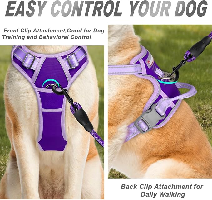 BARKBAY No Pull Dog Harness Front Clip Heavy Duty Reflective Easy Control Handle - Image 2