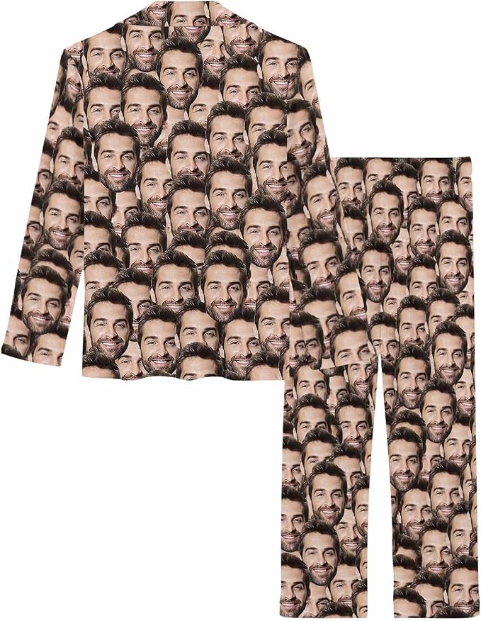 MyPupSocks Custom Face Pajamas for Women Set, Personalized Photo Long Sleepwear - Image 4