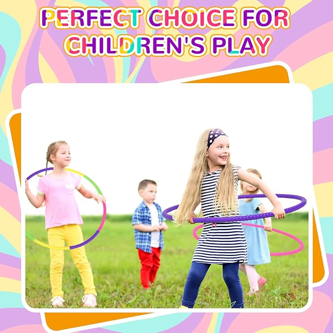 Sratte 12 Pcs Toy Hoop for Kid Detachable Adjustable Toy Hoop Colored Hoop - Image 7