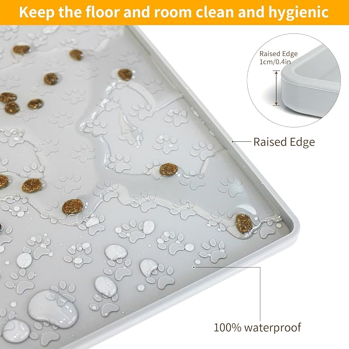 Ptlom Dog Food Mat Anti-Slip Pet Bowl Mats - Image 6