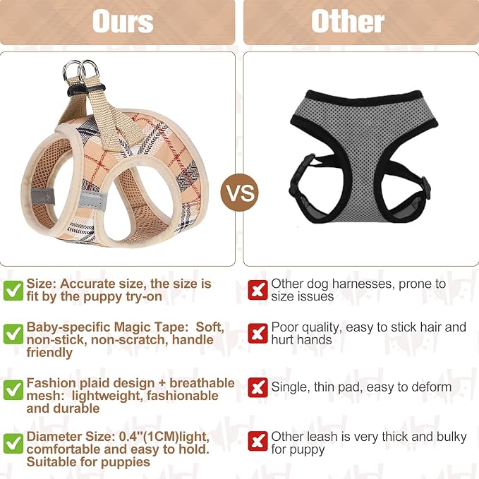 BEAUTYZOO Small Dog Harness and Leash Set, Step in No Choke No Pull Soft Mesh - Image 5