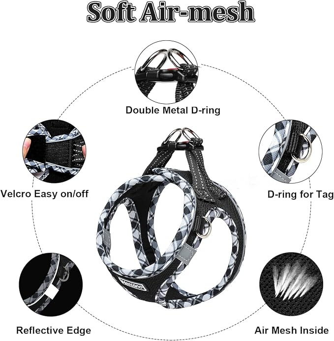Mercano Soft Mesh Dog Harness and Leash Set, No-Chock Step-in Reflective - Image 3
