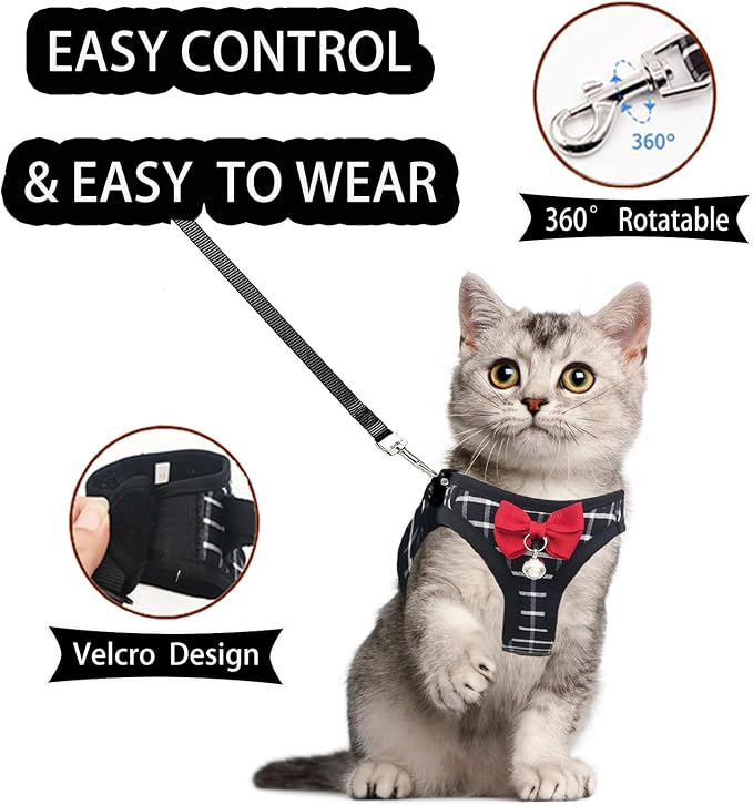 Cat Leash and Harness Set, Breathable Dog Harness, Pet Harness, Adjustable Mesh - Image 4