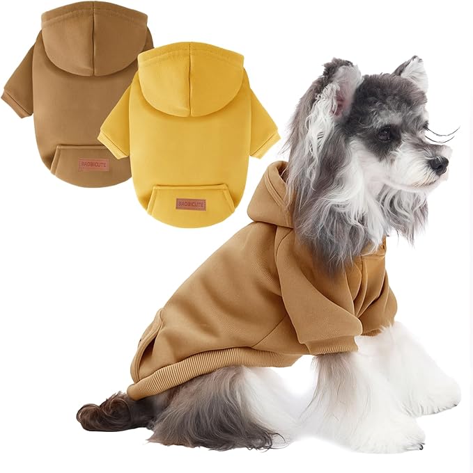 2 Pack Dog Hoodie Warm Hood Dog Sweater Cold Weather Small Dogs Sweatshirt by BAOBICUTE