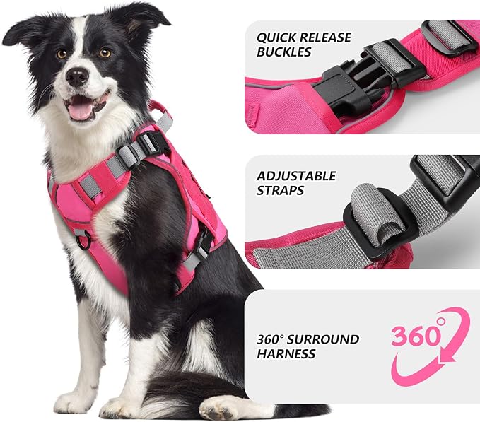 WINGOIN Pink Tactical Dog Harness - Image 2