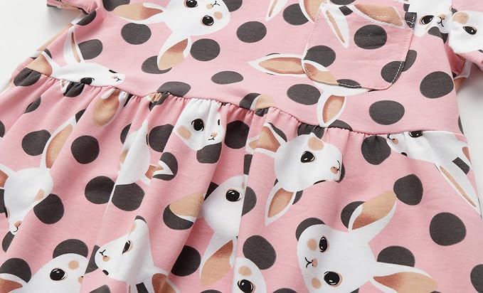 Mud Kingdom Little Girls Dresses Cotton Summer Holiday Cute Cat Dress Short - Image 5