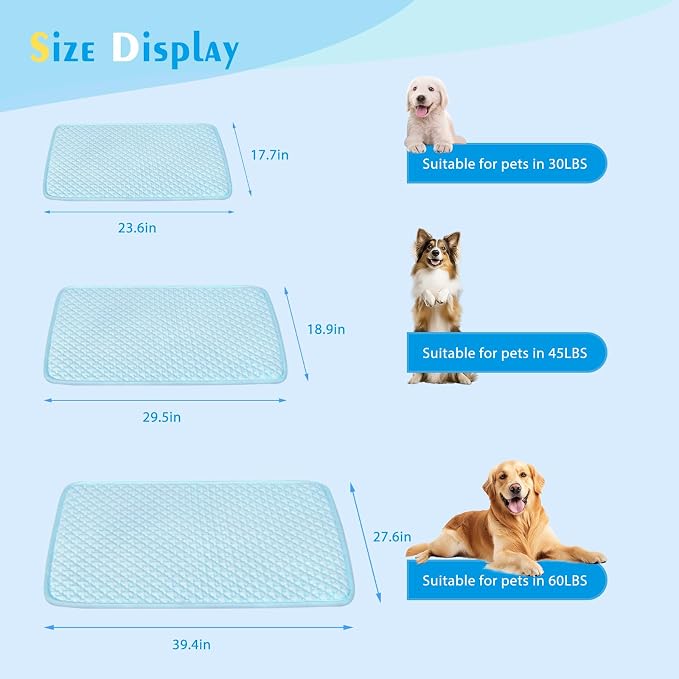 Dog Cooling Mat Blue, Washable Comfortable Pet Cooling Pad - Image 5