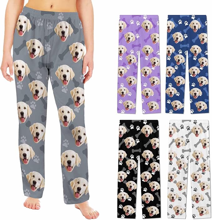 Custom Pajama Pants Women Personalized Face Pajamas Bottom Couple Pajama Pants by MYESCUSTOM