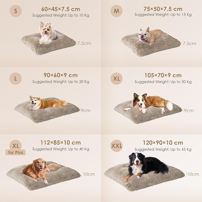 EHEYCIGA Fluffy Dog Crate Bed for Medium Dogs, Plush Faux Fur Pet Crate Pad - Image 2