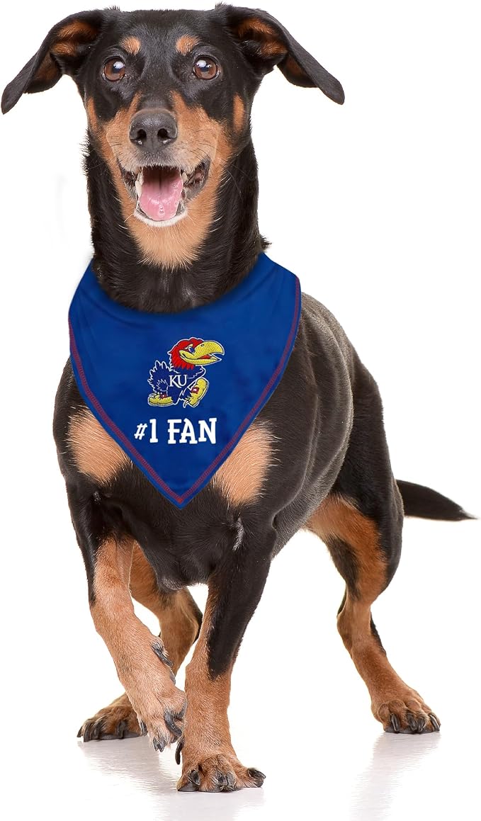 Pets First NCAA Kansas Jayhawks Personalized Tie Around Bandana - Image 2
