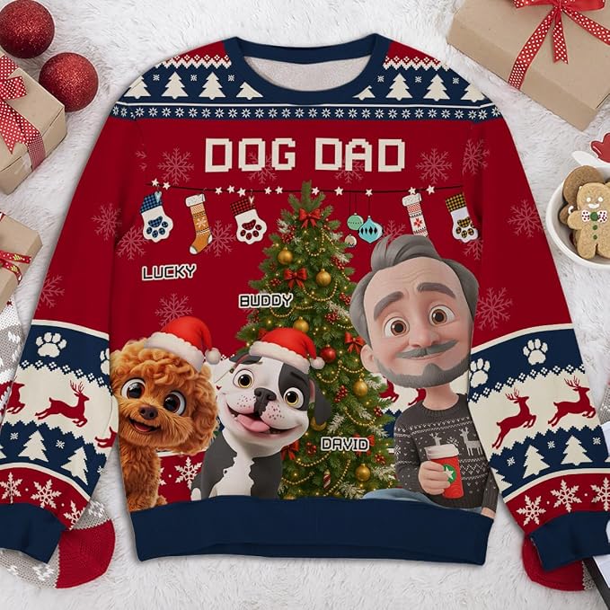 Wrappiness A Girl And Her Dog Christmas Sweatshirt - Image 4