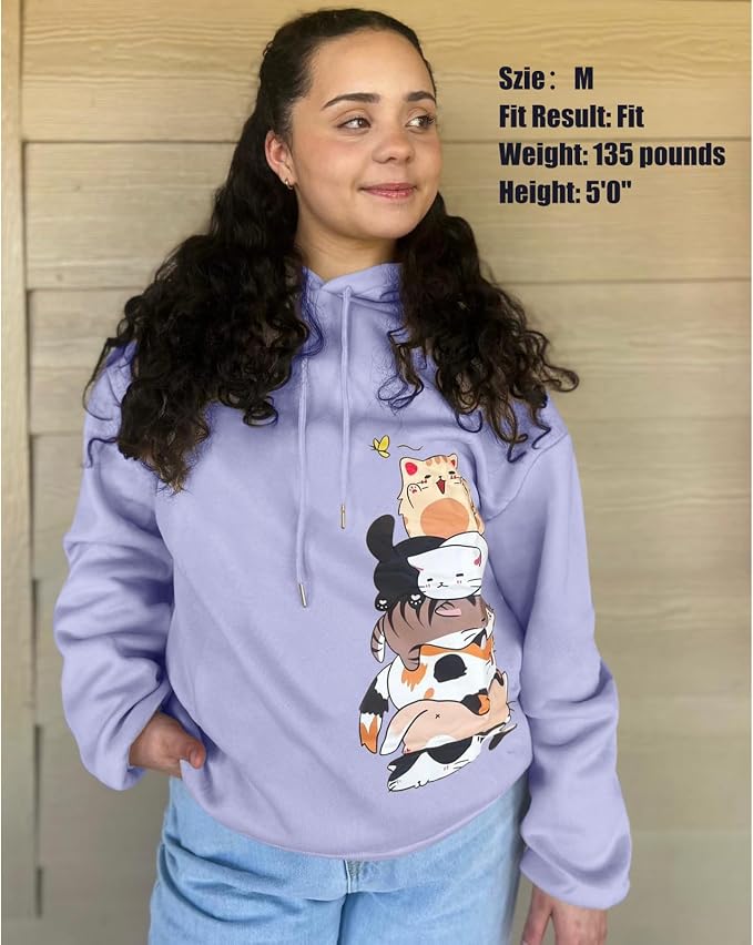 Tuislay Cute Cat Graphic Hoodies - Image 4