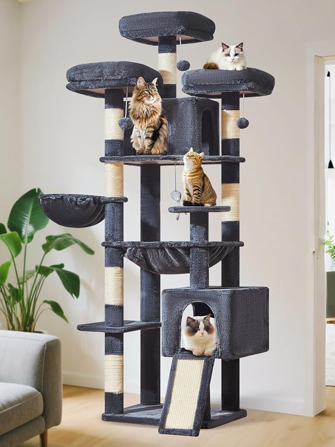 Taoqimiao 76-Inch Cat Tree XXL for Large Cats, Giant Cat Tower - Image 9