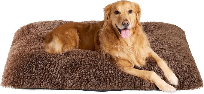 EHEYCIGA Fluffy Dog Crate Bed for Extra Large Dogs, Plush Faux Fur Crate Pad by EHEYCIGA