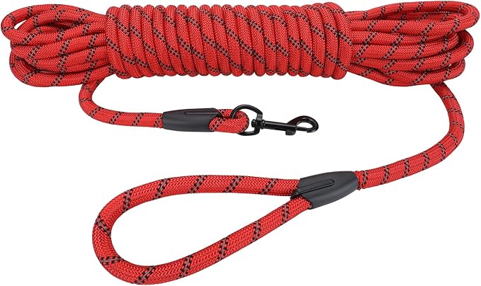 Long Dog Leash for Training 30Ft-Reflective Nylon Rope by Hi+Kiss