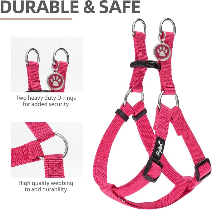 PUPTECK No Pull Dog Harness Soft Adjustable Basic Nylon Step in Puppy Vest - Image 2